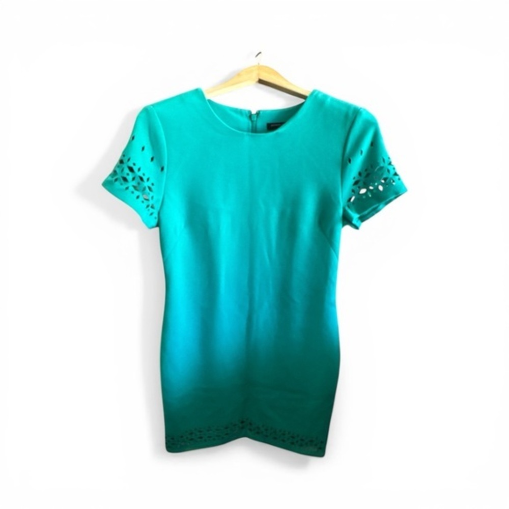Banana Republic Teal Short Cutout Sleeve Elegant MIDI Dress Business Casual Work